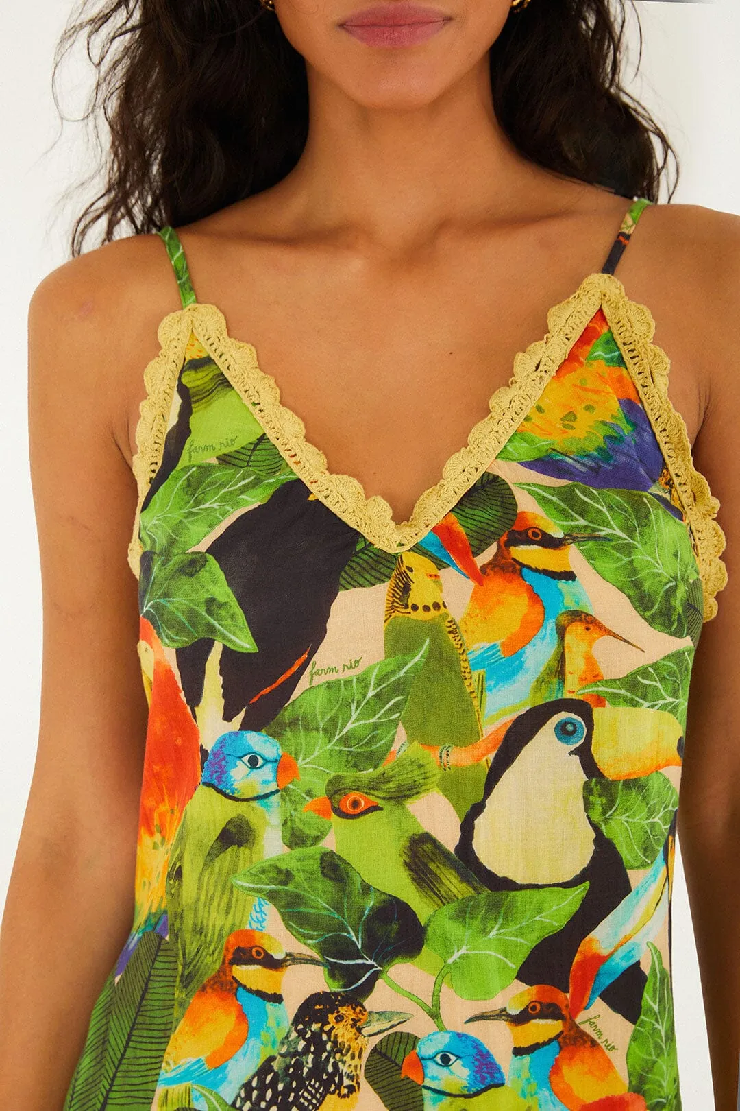 Bird Leaves Long Dress sold by FARM Rio product image thumbnail 3