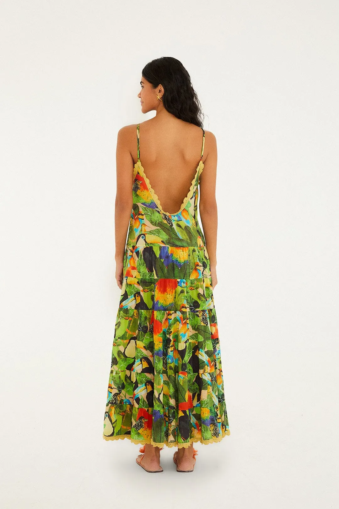 Bird Leaves Long Dress sold by FARM Rio product image thumbnail 4