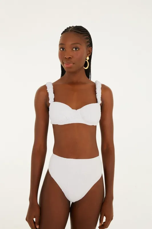 White Gerbera Daisy High Waist Bikini Bottom sold by FARM Rio