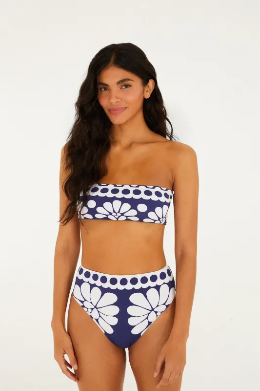 Blue Palermo High Waist Bikini Bottom sold by FARM Rio