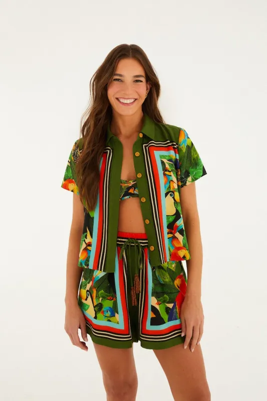 Bird Leaves Shorts made by FARM Rio