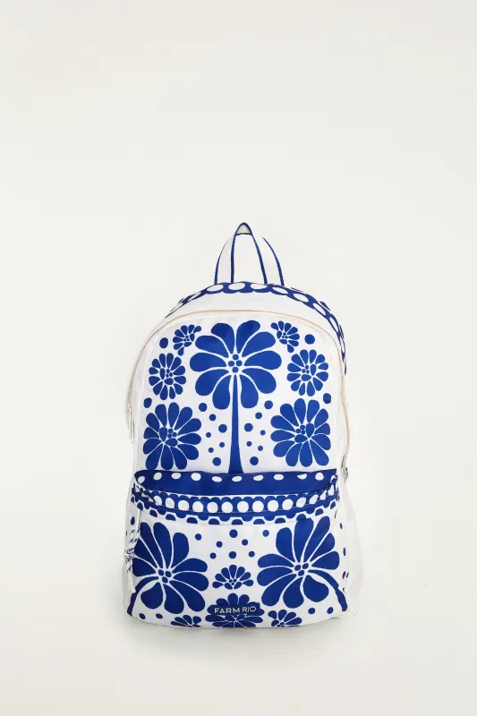 Blue Palermo Pocket Backpack sold by FARM Rio