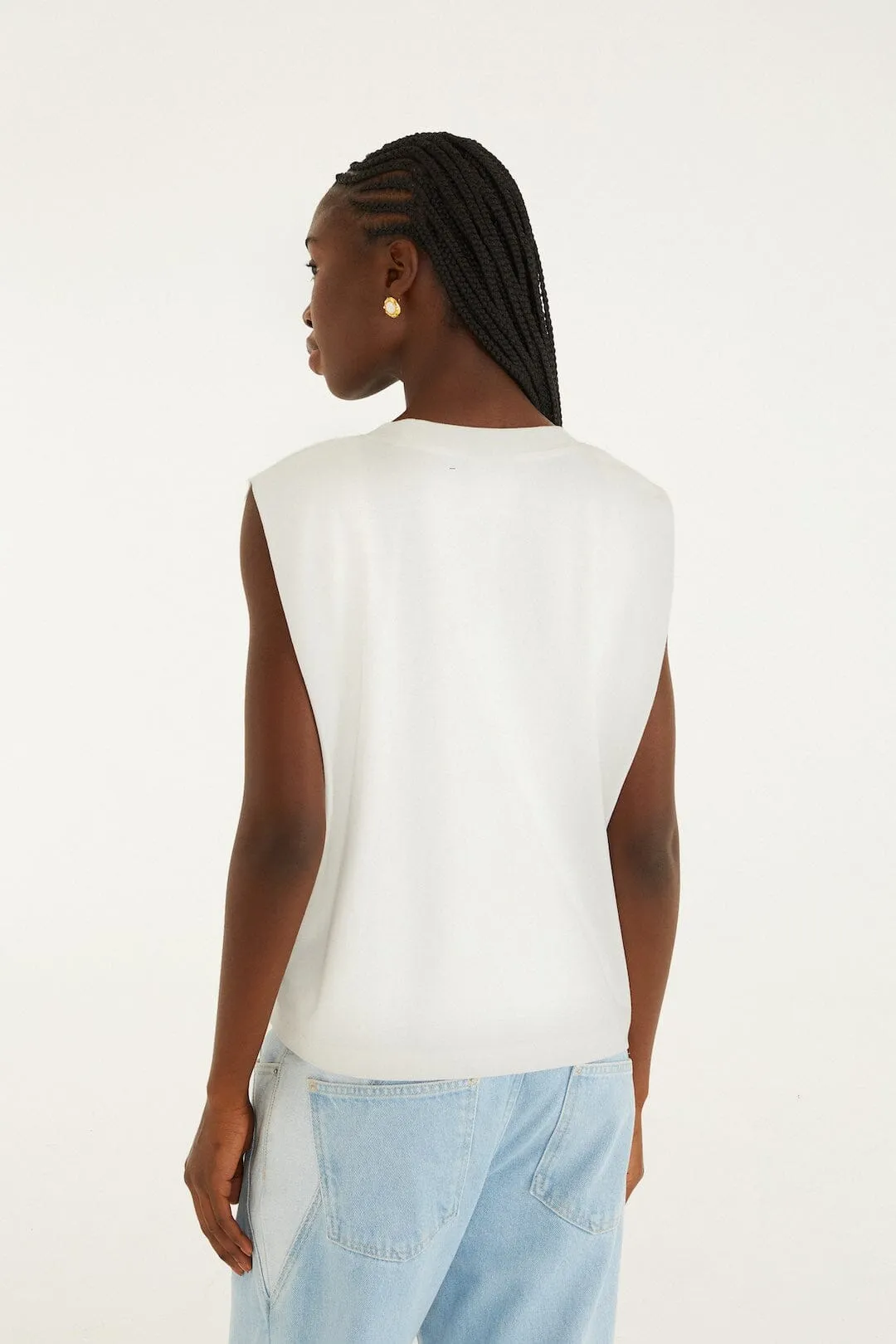 Off-White Beaded Flowers T-Shirt sold by FARM Rio product image thumbnail 3