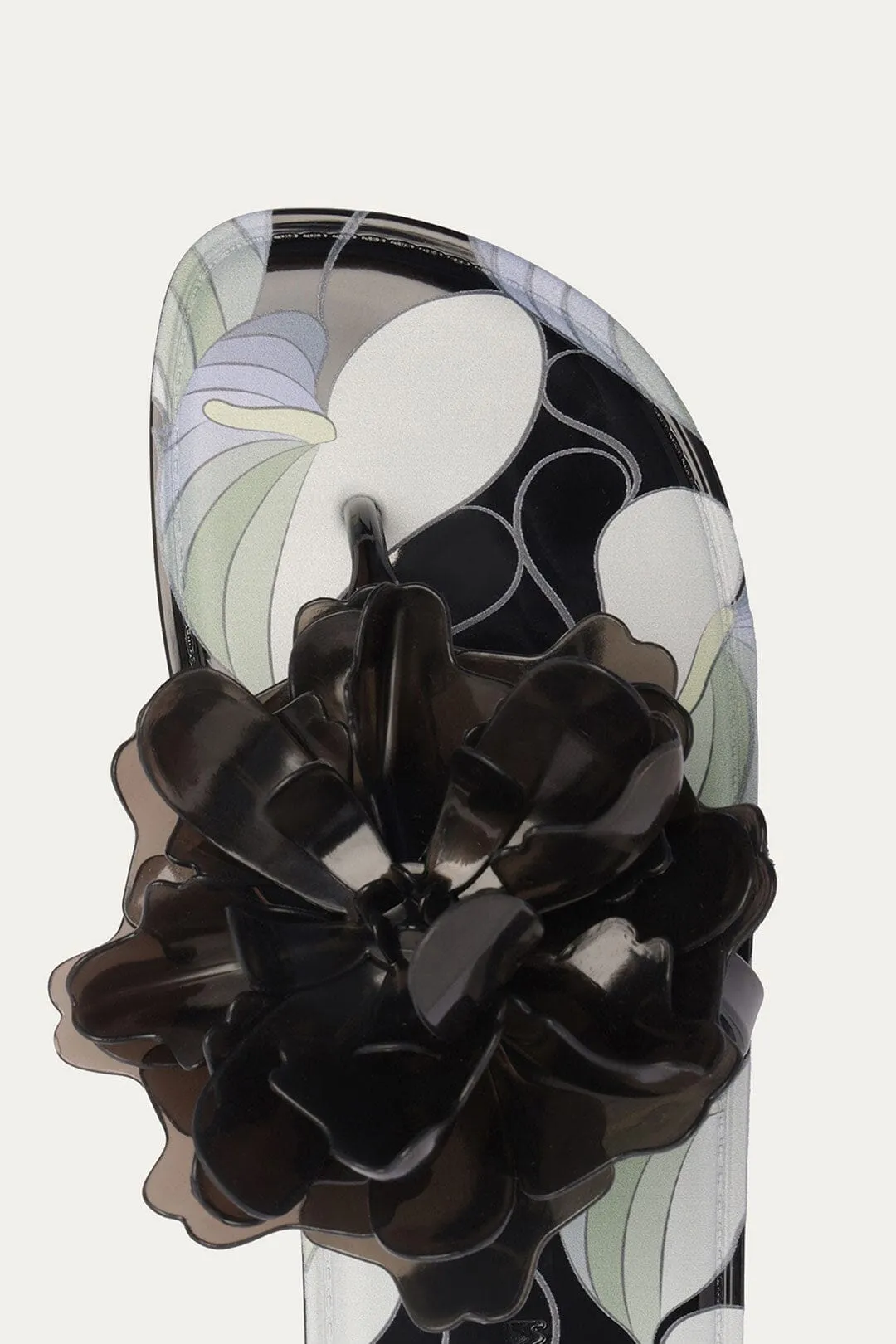 Black And White Flower Jelly Flat Sandal sold by FARM Rio product image thumbnail 5