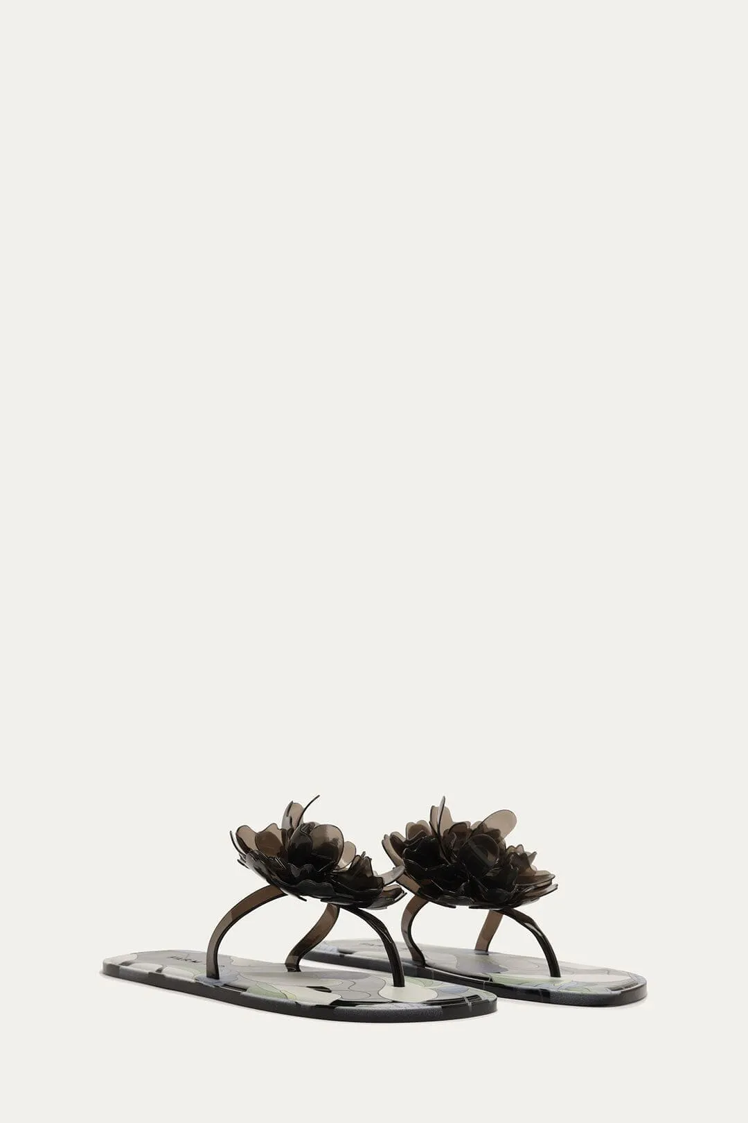 Black And White Flower Jelly Flat Sandal sold by FARM Rio product image thumbnail 2