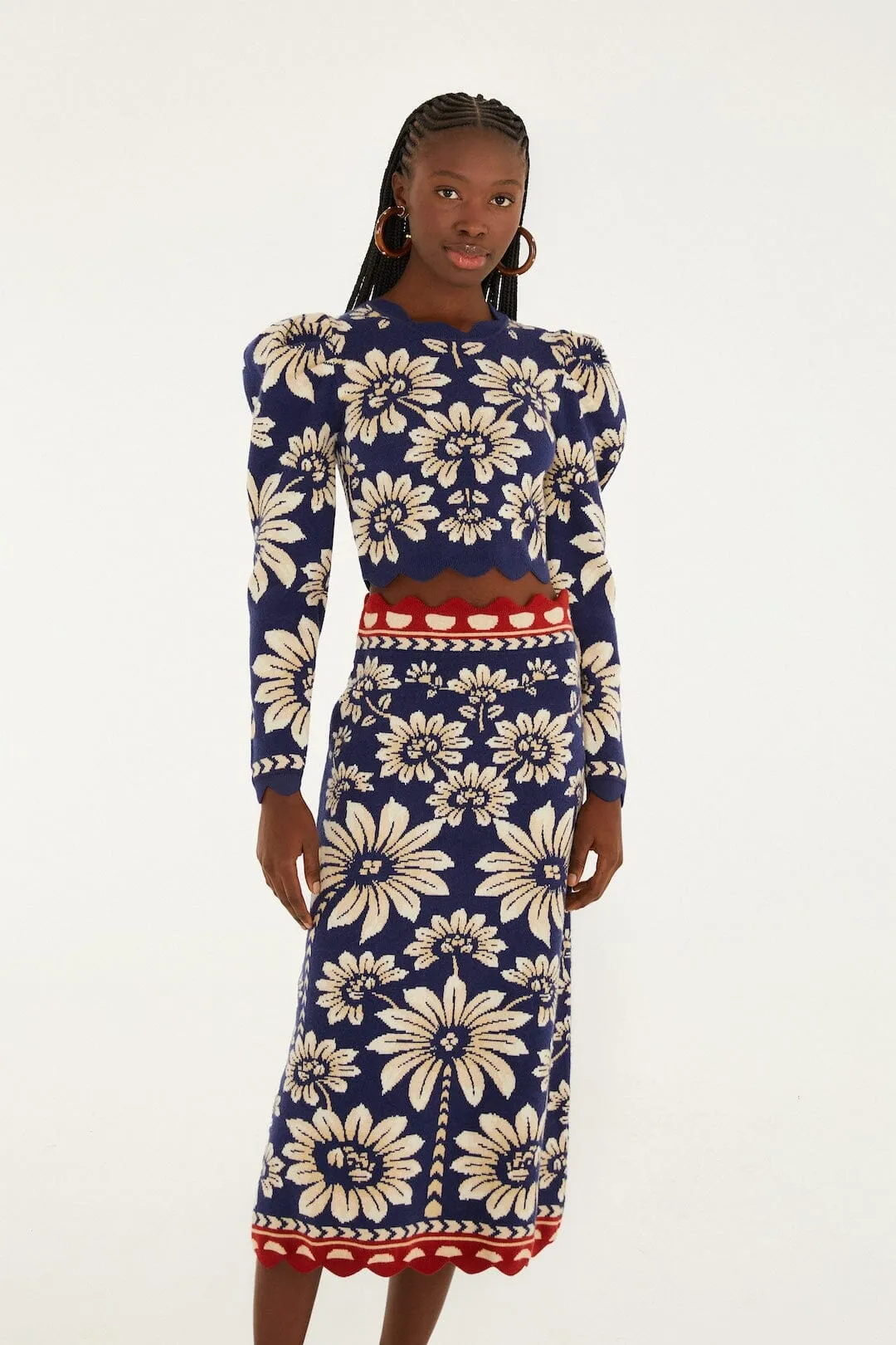 Blue Luna Knit Midi Skirt sold by FARM Rio product image thumbnail 4