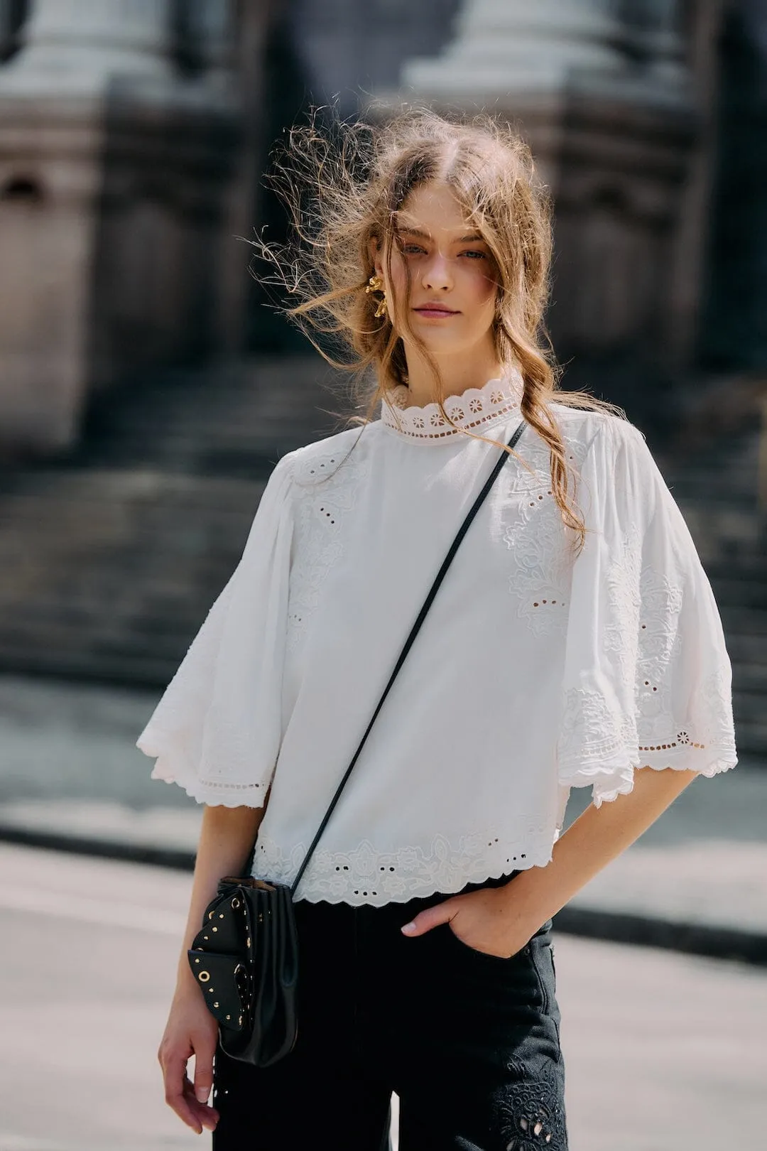 Off-White Palm Tree Embroidered Blouse sold by FARM Rio