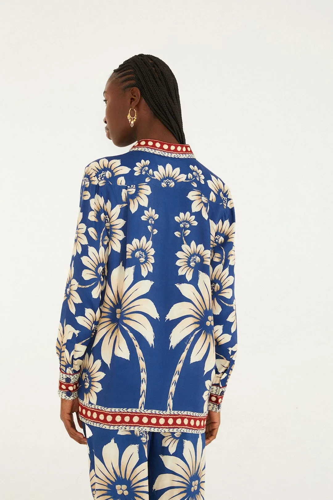 Blue Luna Collared Lenzing Ecovero Viscose Pajama Shirt sold by FARM Rio product image thumbnail 3