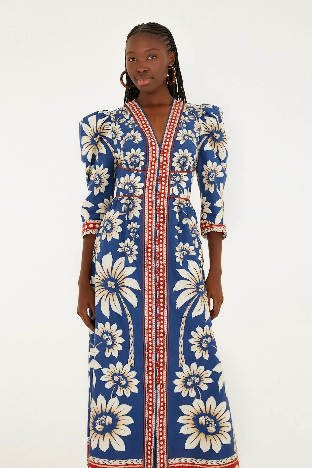 Blue Luna Puff Sleeve Organic Cotton Maxi Dress sold by FARM Rio product image thumbnail 4