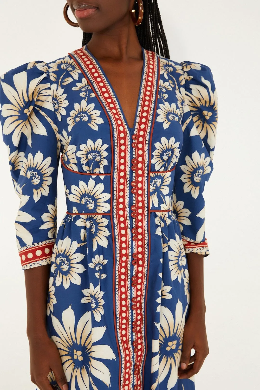 Blue Luna Puff Sleeve Organic Cotton Maxi Dress sold by FARM Rio product image thumbnail 2