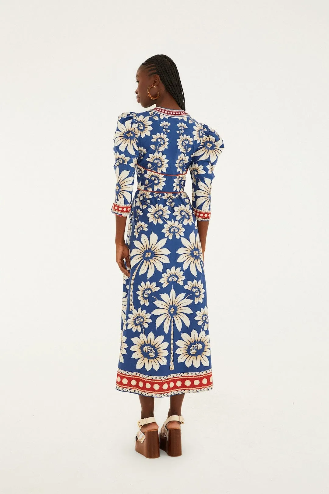 Blue Luna Puff Sleeve Organic Cotton Maxi Dress sold by FARM Rio product image thumbnail 3