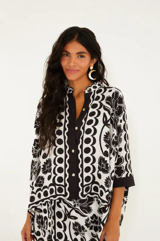 Off-White Floral Arabesque Buttoned Shirt sold by FARM Rio