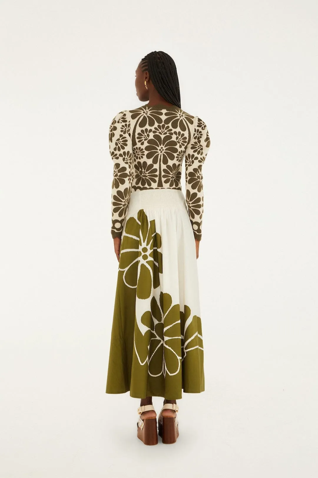 Green Palermo Organic Cotton Midi Skirt sold by FARM Rio product image thumbnail 3