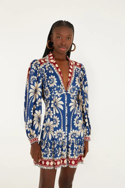 Blue Luna Lenzing Ecovero Viscose Mini Dress made by FARM Rio