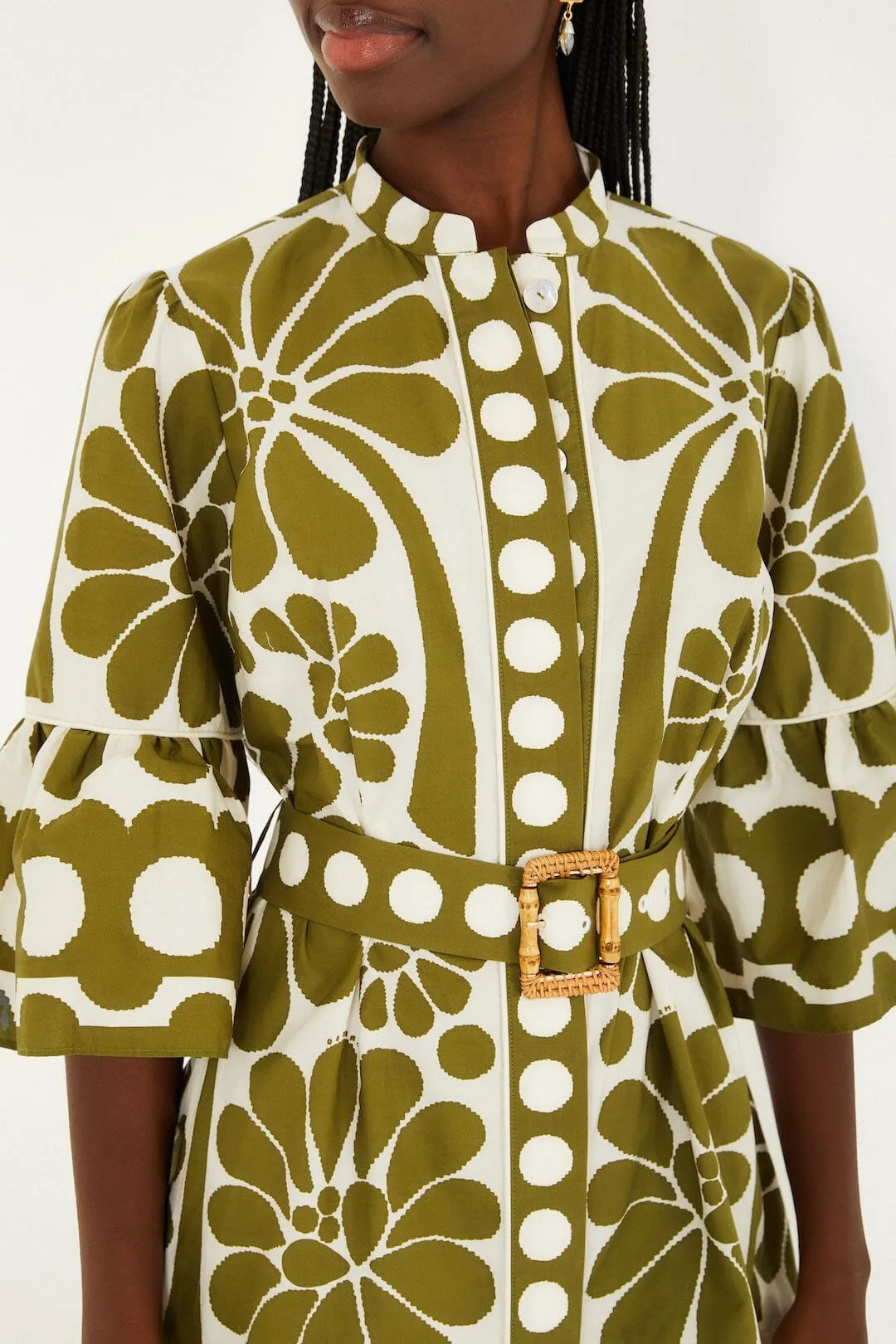 Green Palermo Belted Organic Cotton Mini Dress sold by FARM Rio product image thumbnail 2