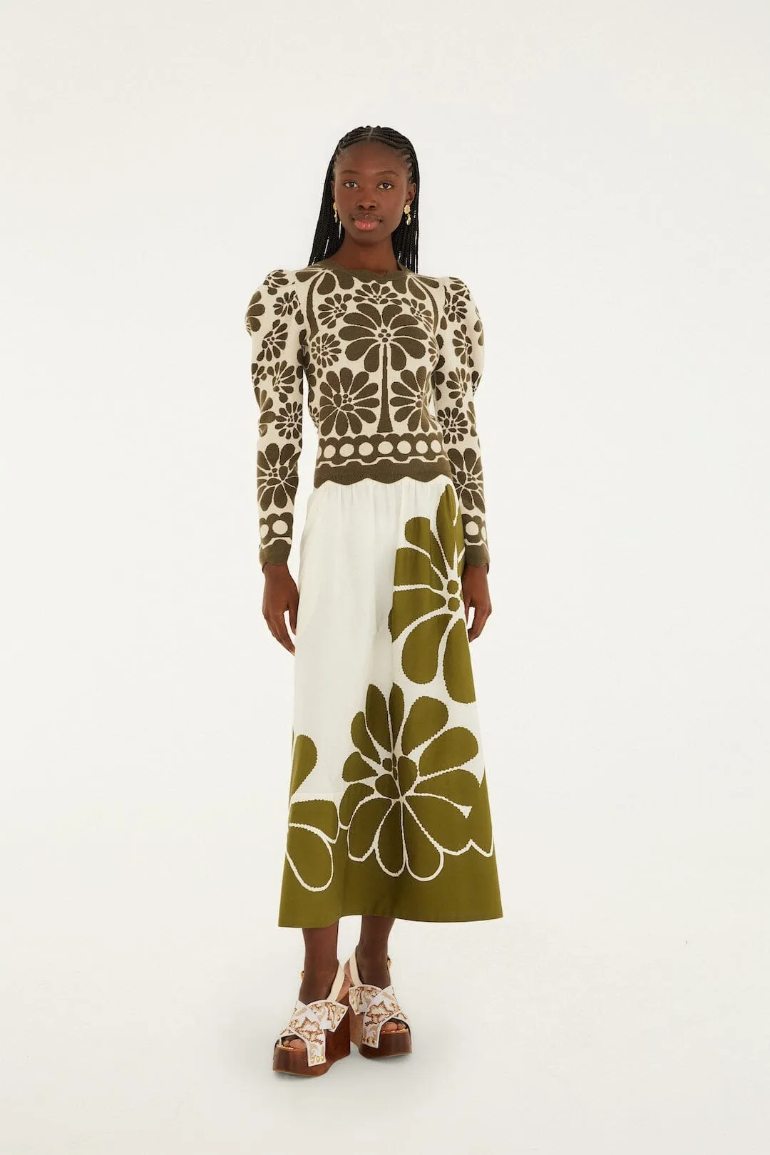 Green Palermo Puff Sleeve Knit Top sold by FARM Rio product image thumbnail 4