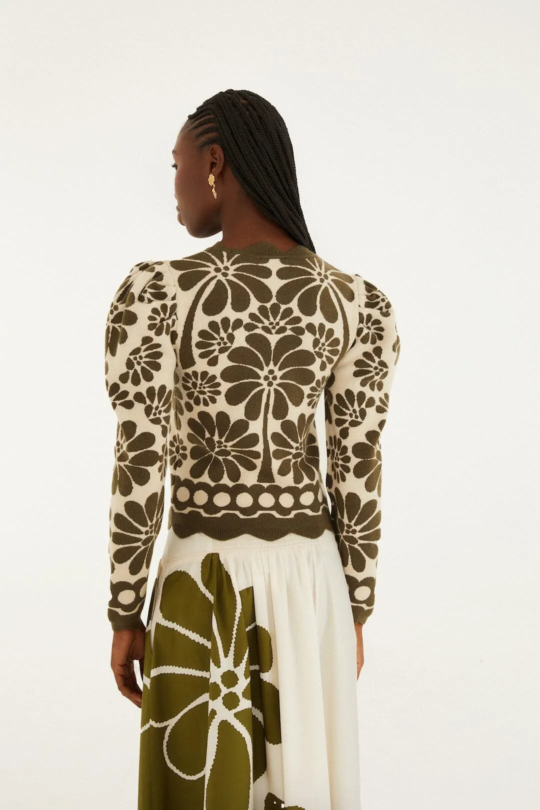 Green Palermo Puff Sleeve Knit Top sold by FARM Rio product image thumbnail 3