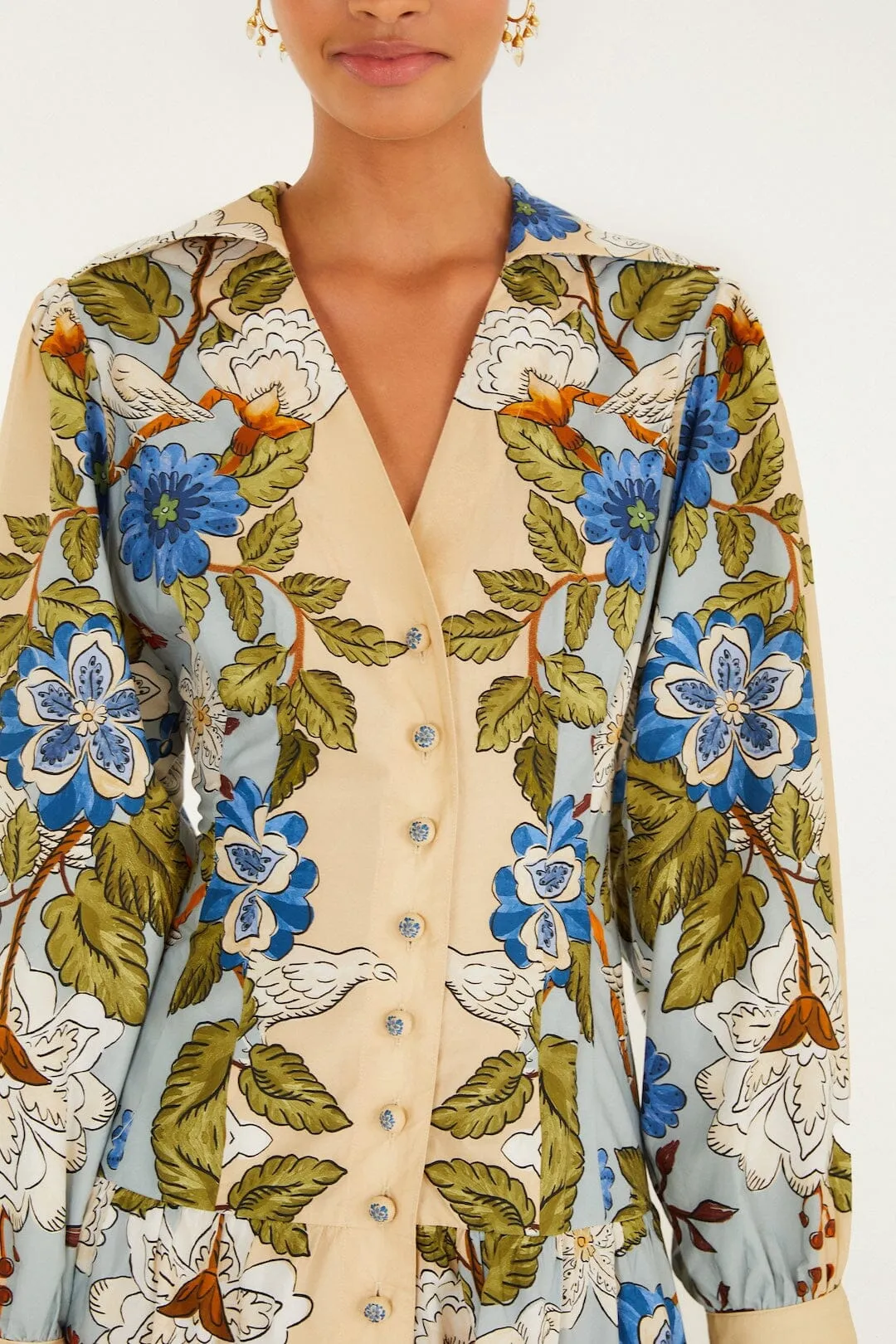 Sand Garden Scarf Long Sleeve Organic Cotton Midi Dress sold by FARM Rio product image thumbnail 2