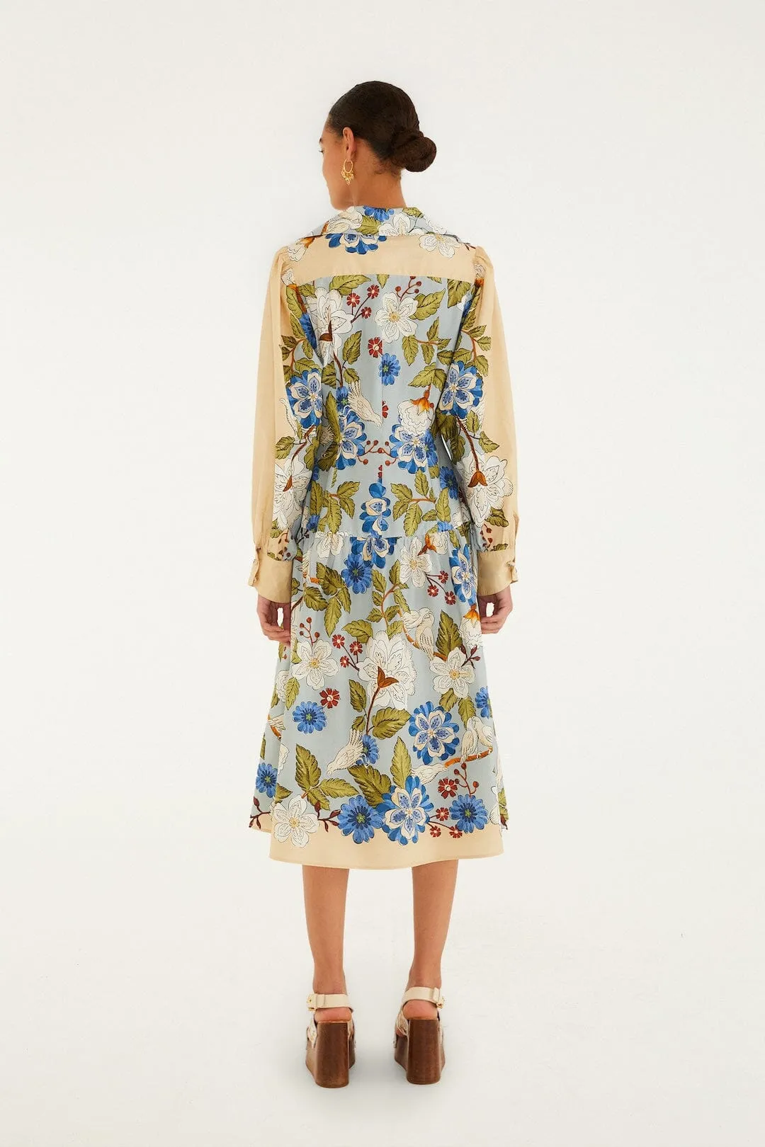 Sand Garden Scarf Long Sleeve Organic Cotton Midi Dress sold by FARM Rio product image thumbnail 3