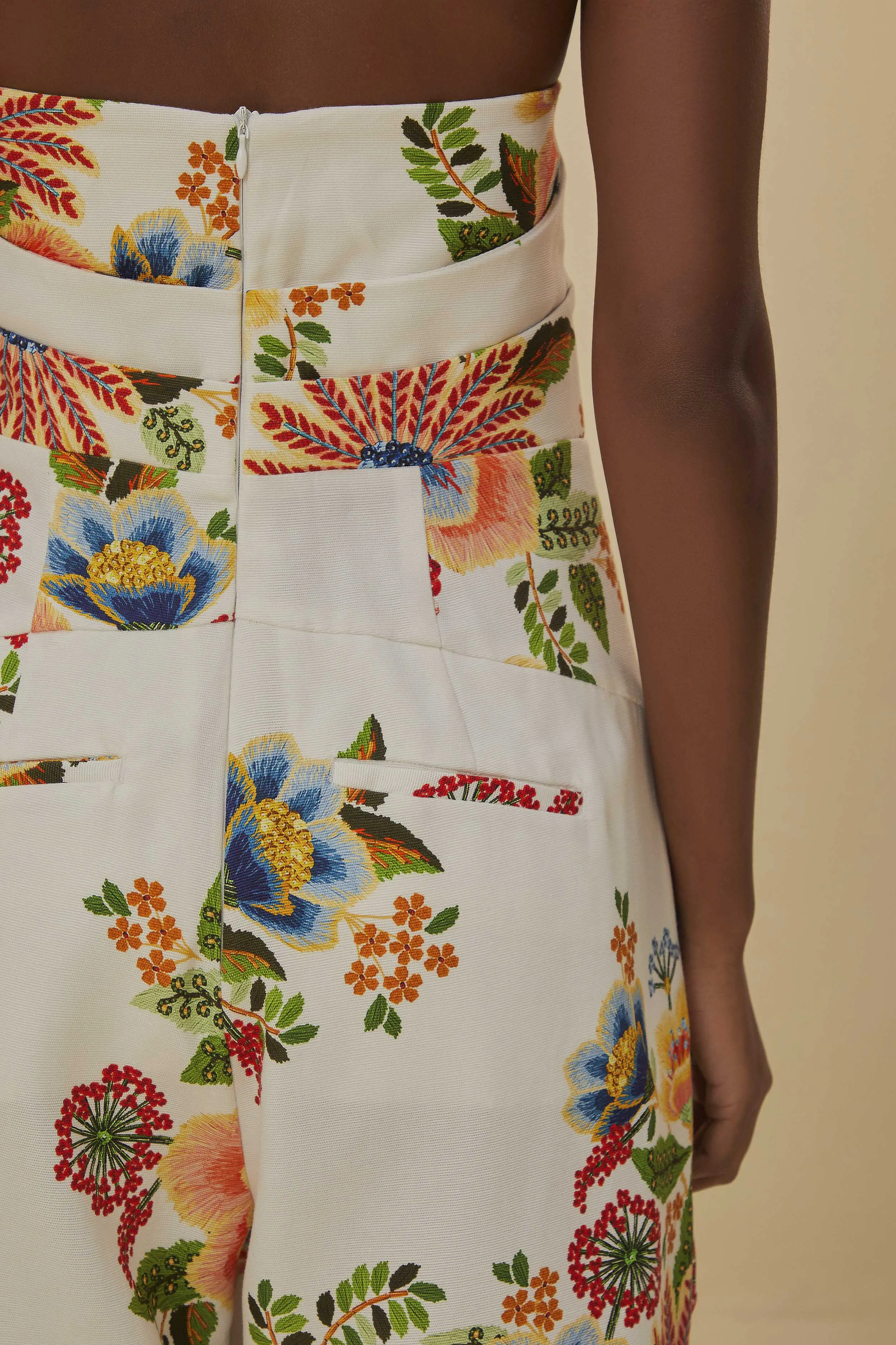 White Delicate Garden Strapless Jumpsuit sold by FARM Rio product image thumbnail 5