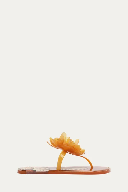 Orange Flower Jelly Flat Sandal sold by FARM Rio