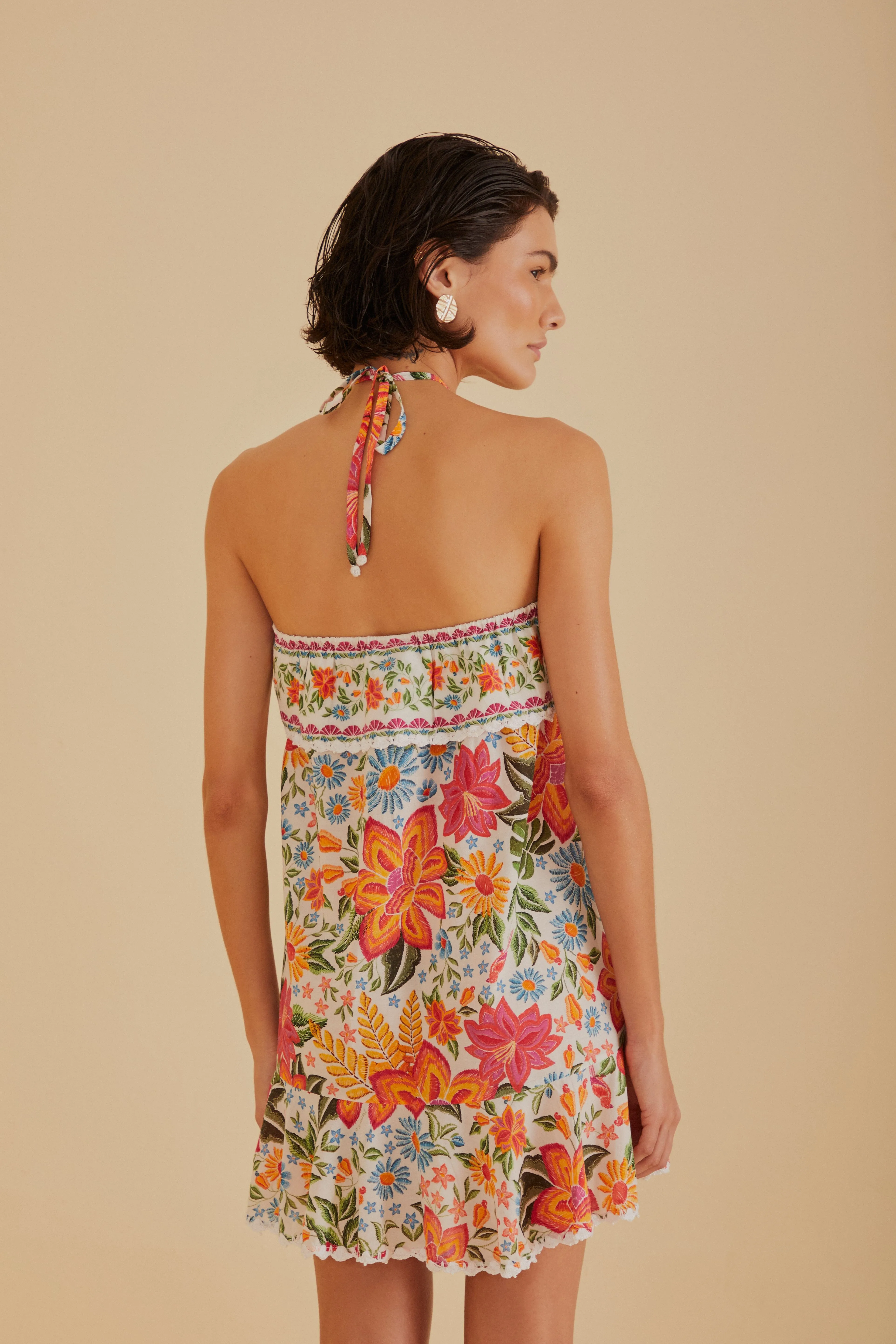 Off-White Bloom Garden Mini Dress sold by FARM Rio product image thumbnail 3