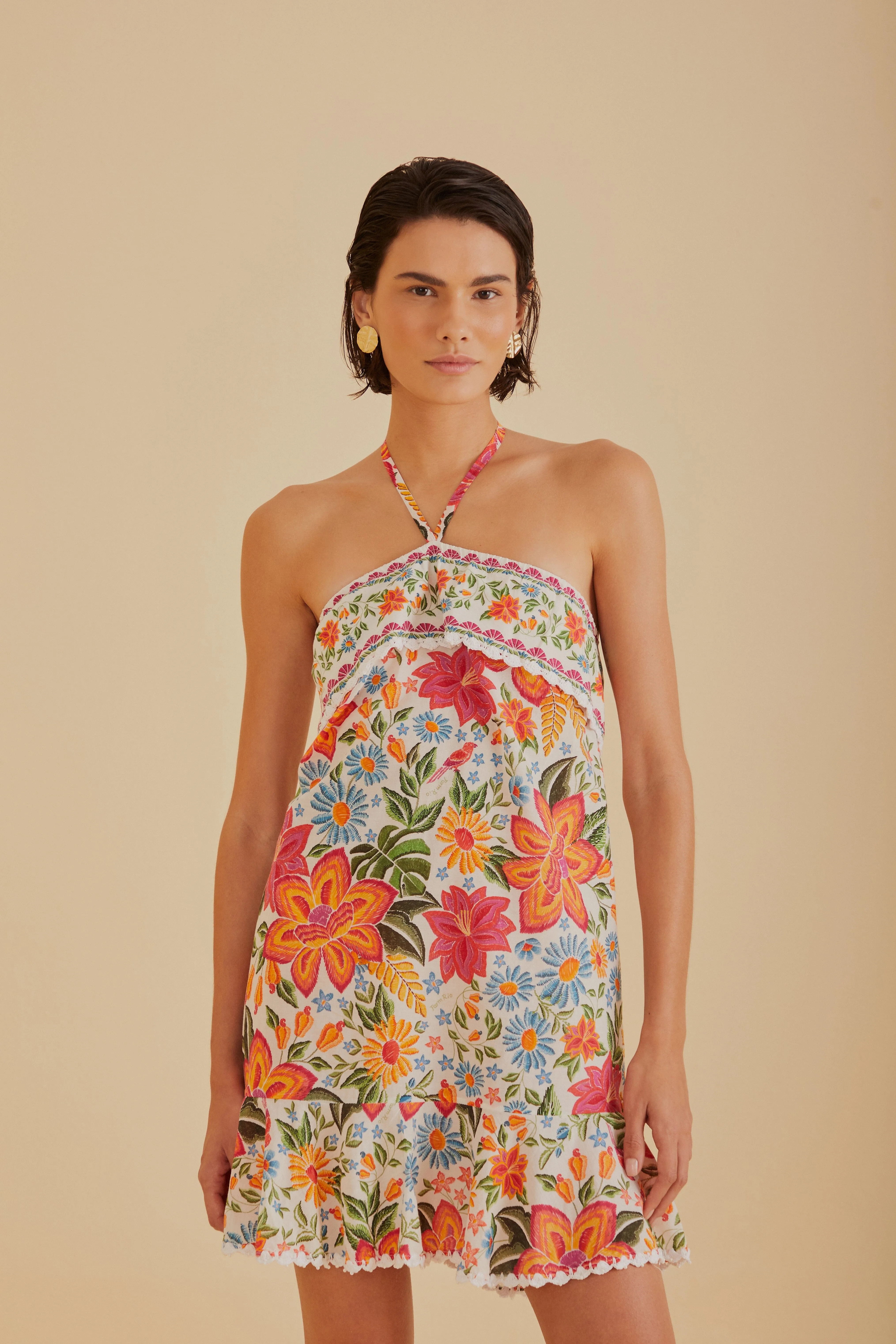 Off-White Bloom Garden Mini Dress sold by FARM Rio