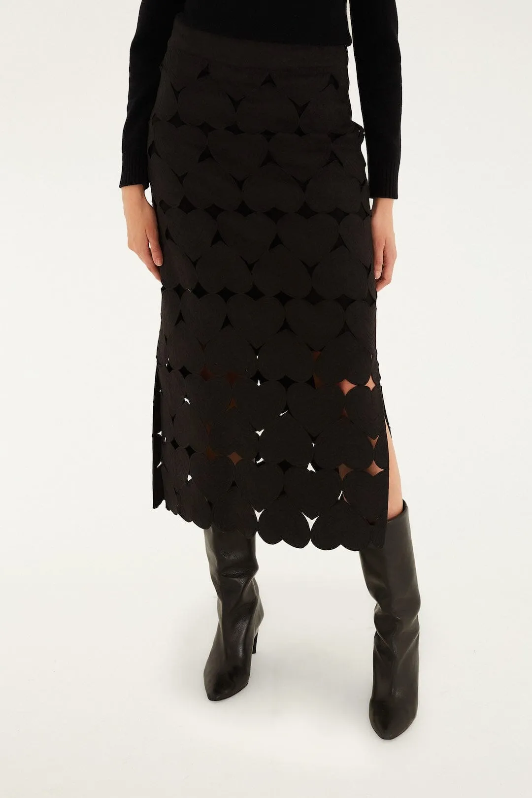 Black Hearts Midi Skirt sold by FARM Rio product image thumbnail 2