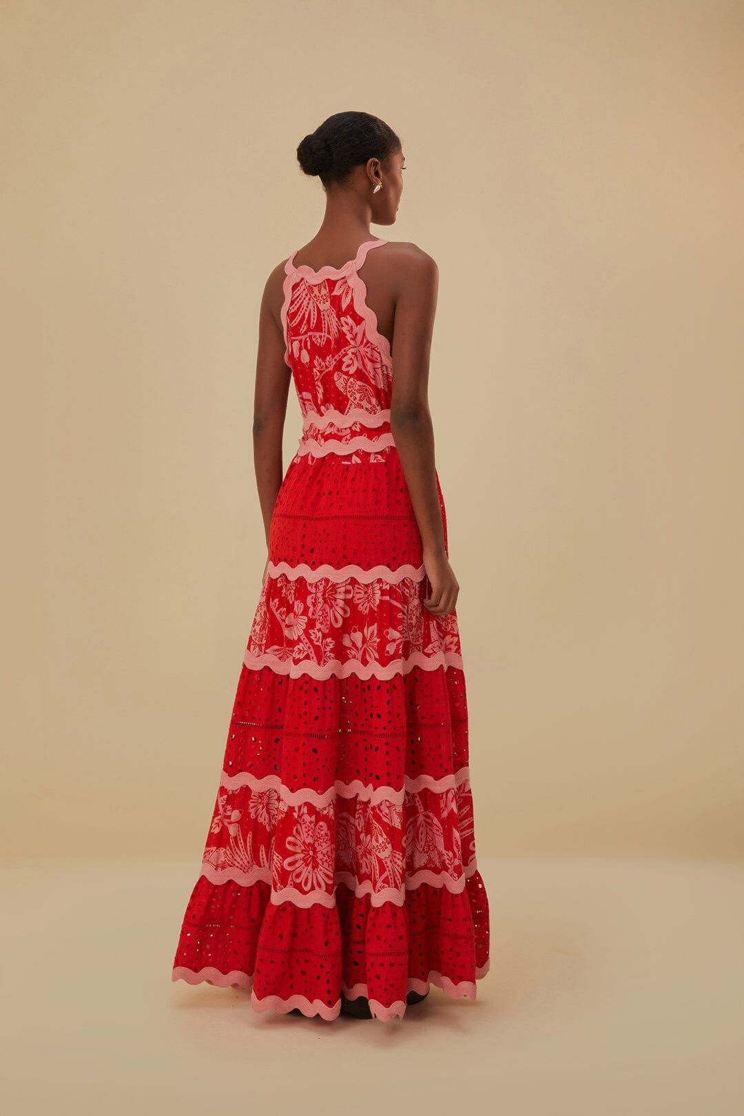 Flowerful Birds Red Mix Maxi Dress sold by FARM Rio product image thumbnail 4