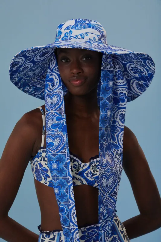 Blue Tile Dream Bucket Hat sold by FARM Rio