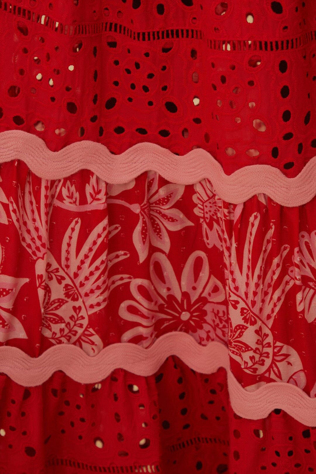 Flowerful Birds Red Mix Maxi Dress sold by FARM Rio product image thumbnail 5