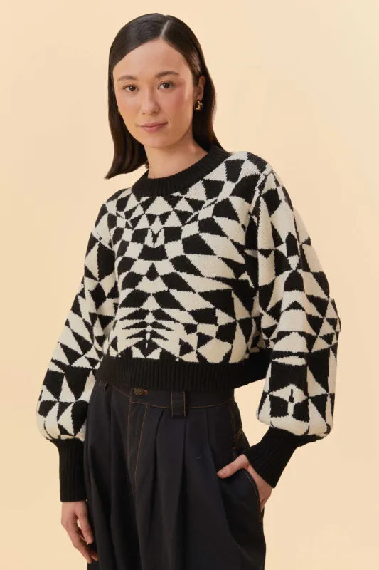 Black Heart Deco Knit Sweater sold by FARM Rio
