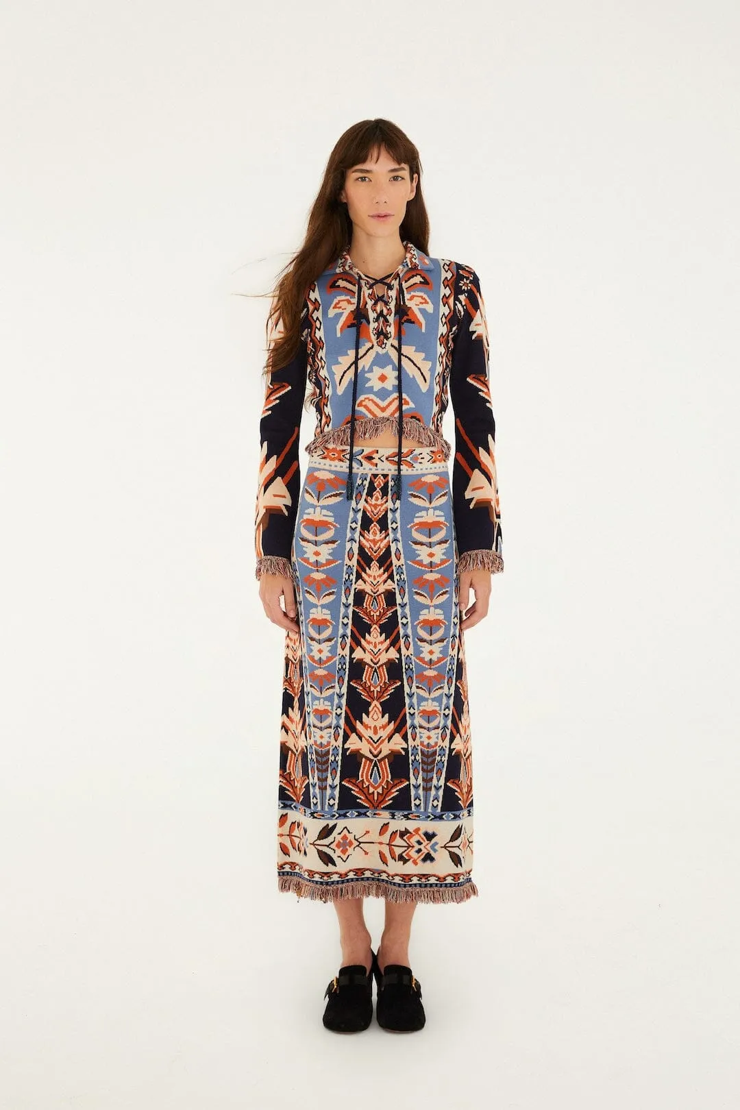 Multicolor Tapestry Fringes Knit Top sold by FARM Rio product image thumbnail 4