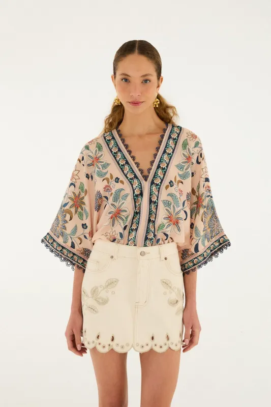 Off-White Canva Scallop Richelieu Skirt sold by FARM Rio