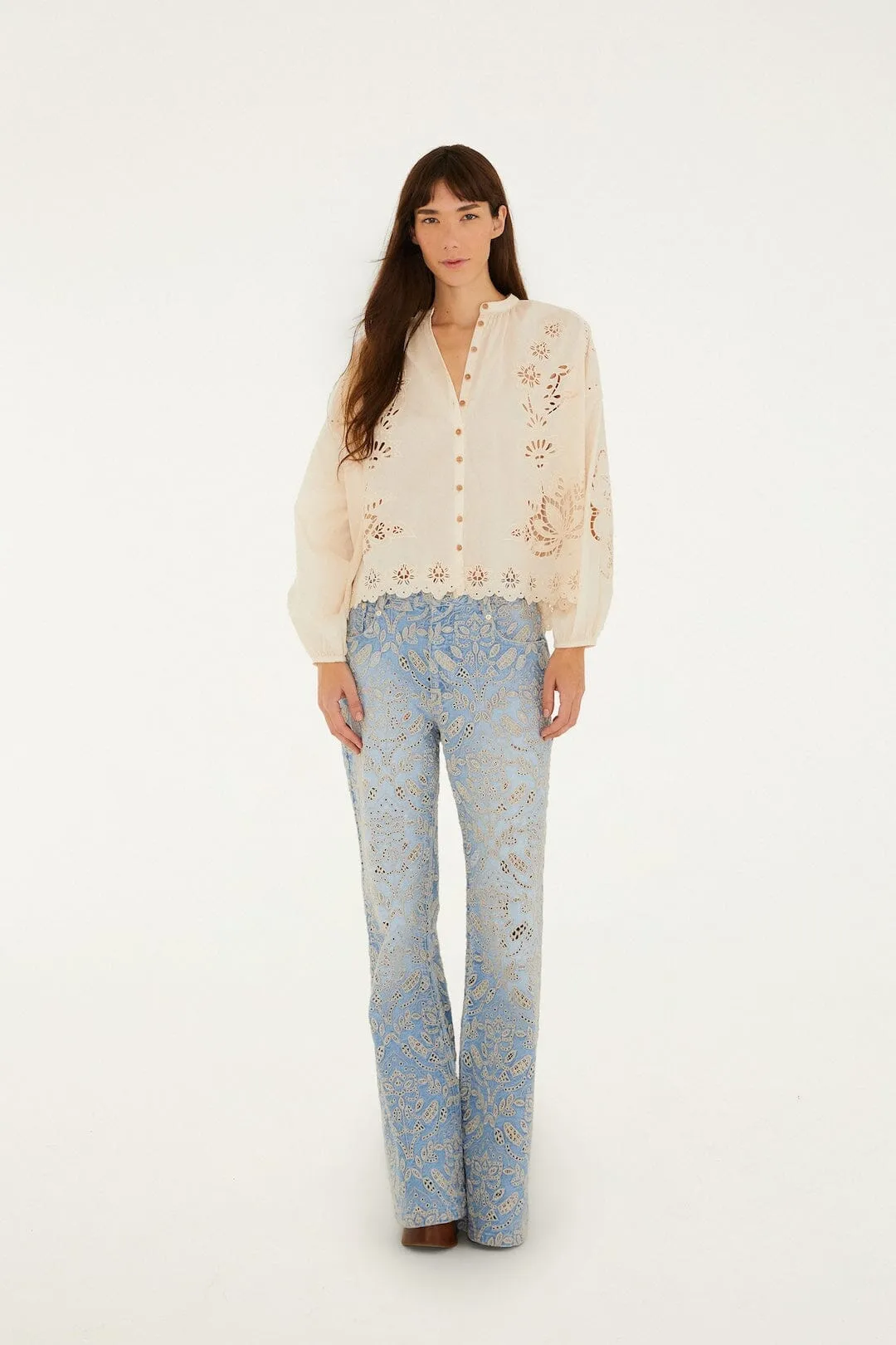 Soft Pink Artisanal Long Sleeve Blouse sold by FARM Rio product image thumbnail 4