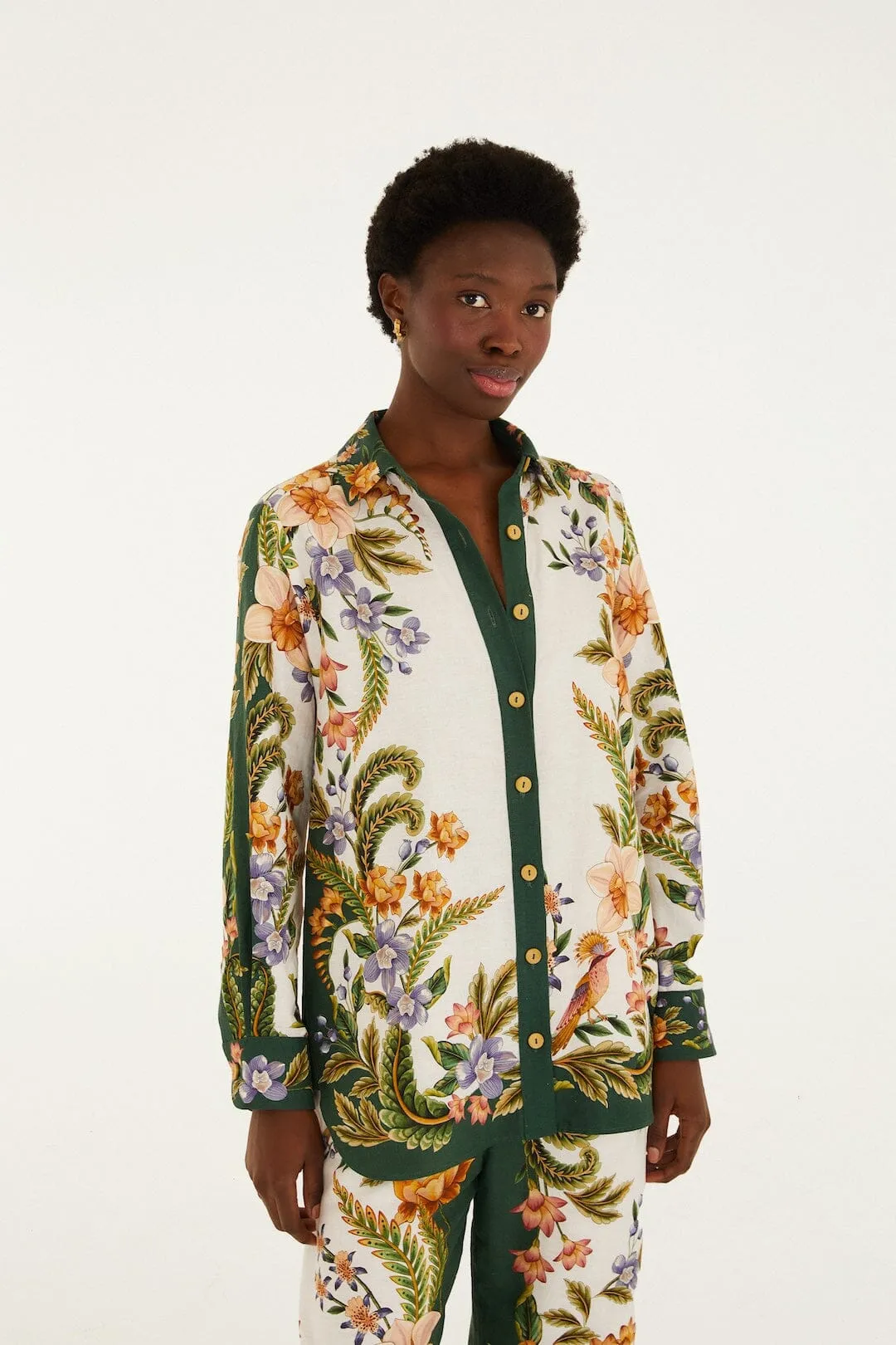 Sand Nature Collared Buttoned Shirt sold by FARM Rio