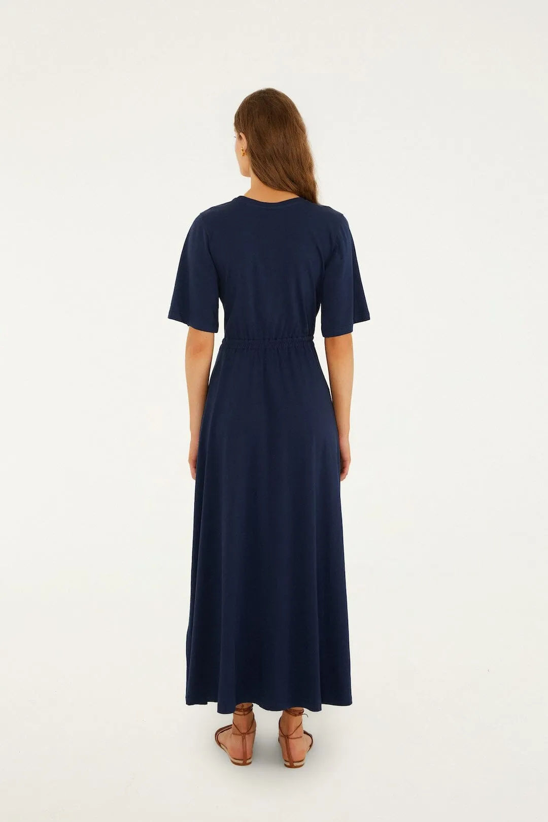 Dark Blue Cut-Out Short Sleeve Maxi Dress sold by FARM Rio product image thumbnail 3