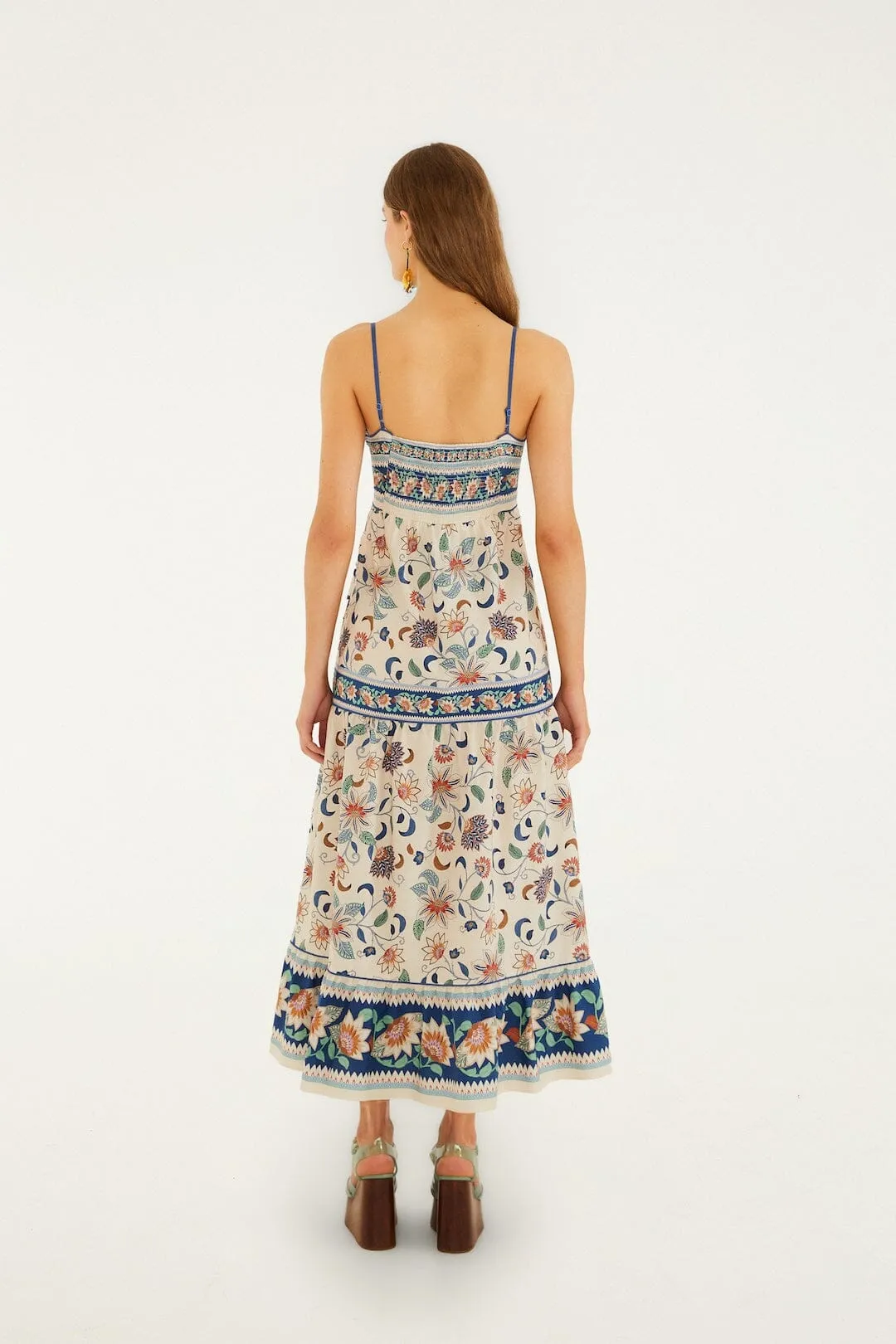 Soft Pink Floral Delhi Tapestry Midi Dress sold by FARM Rio product image thumbnail 3