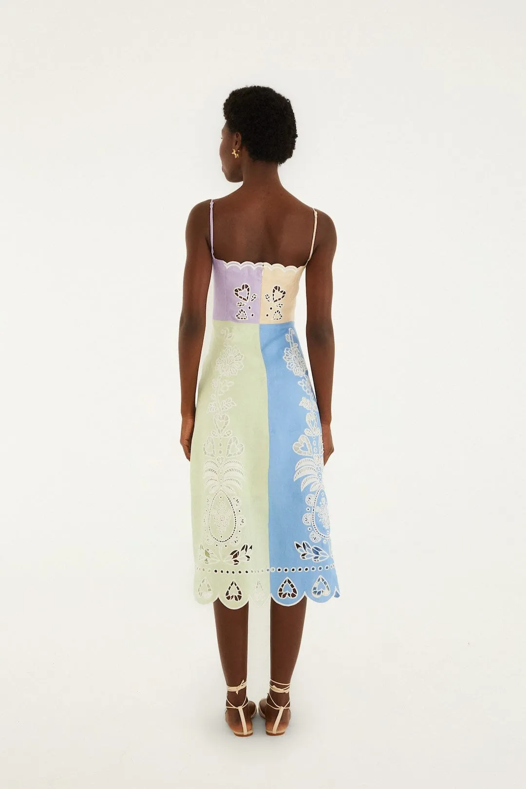 Multicolor Embroidered Euroflax Premium Linen Midi Dress sold by FARM Rio product image thumbnail 3