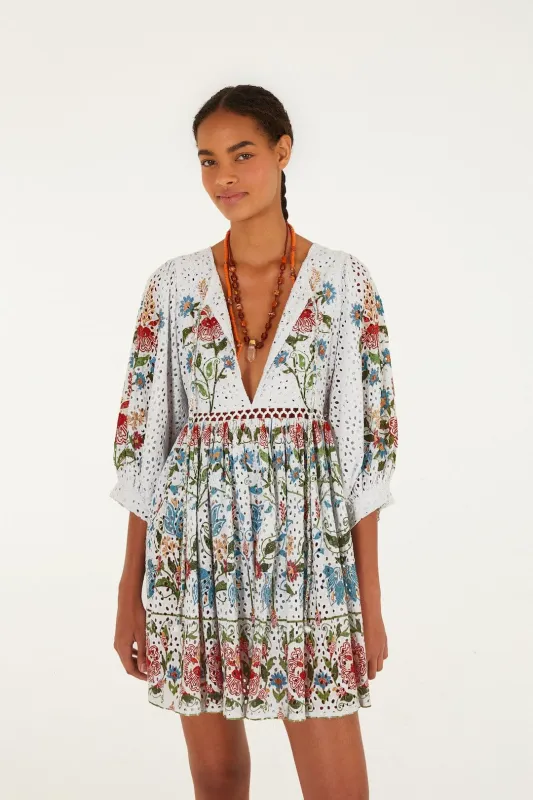 Off-White Stitched Garden Mini Dress sold by FARM Rio