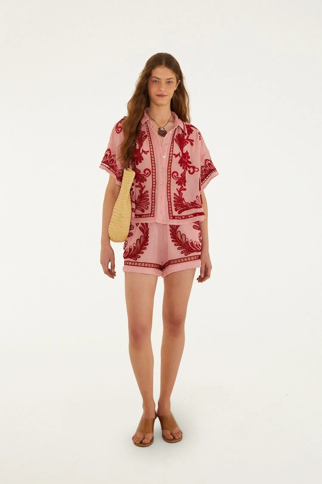 Light Pink Arabesc Shorts sold by FARM Rio product image thumbnail 4