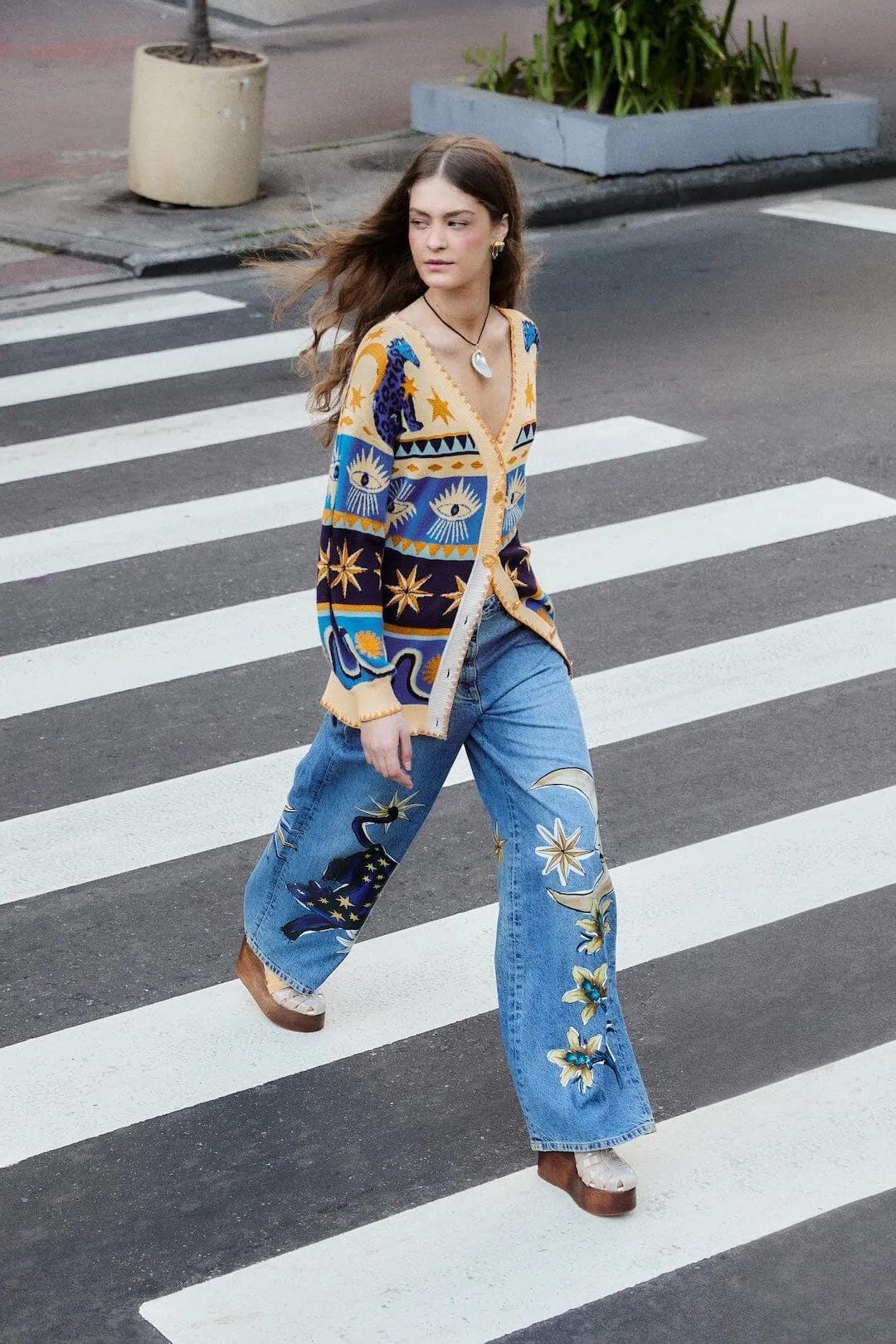 Denim Mystical Wide-Leg Pants sold by FARM Rio