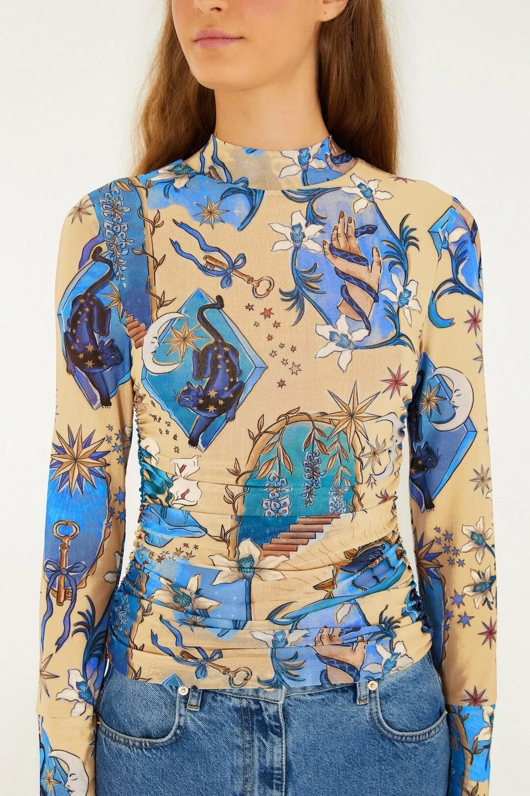 Sand Mystical Long Sleeve Tulle Blouse sold by FARM Rio product image thumbnail 2