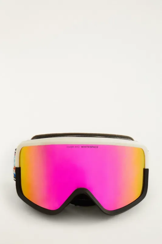 Blue Macaw Helmet Compatible Ski Goggle made by FARM Rio