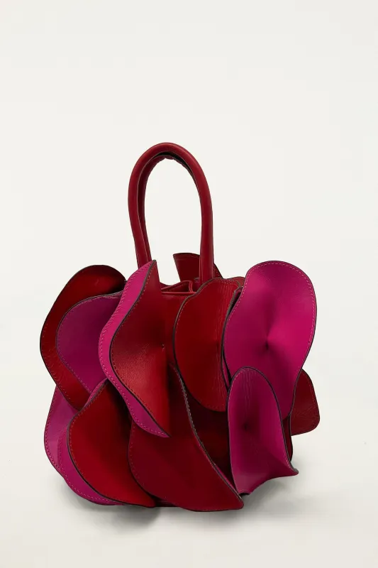 Pink Red Leather Flower Bag sold by FARM Rio