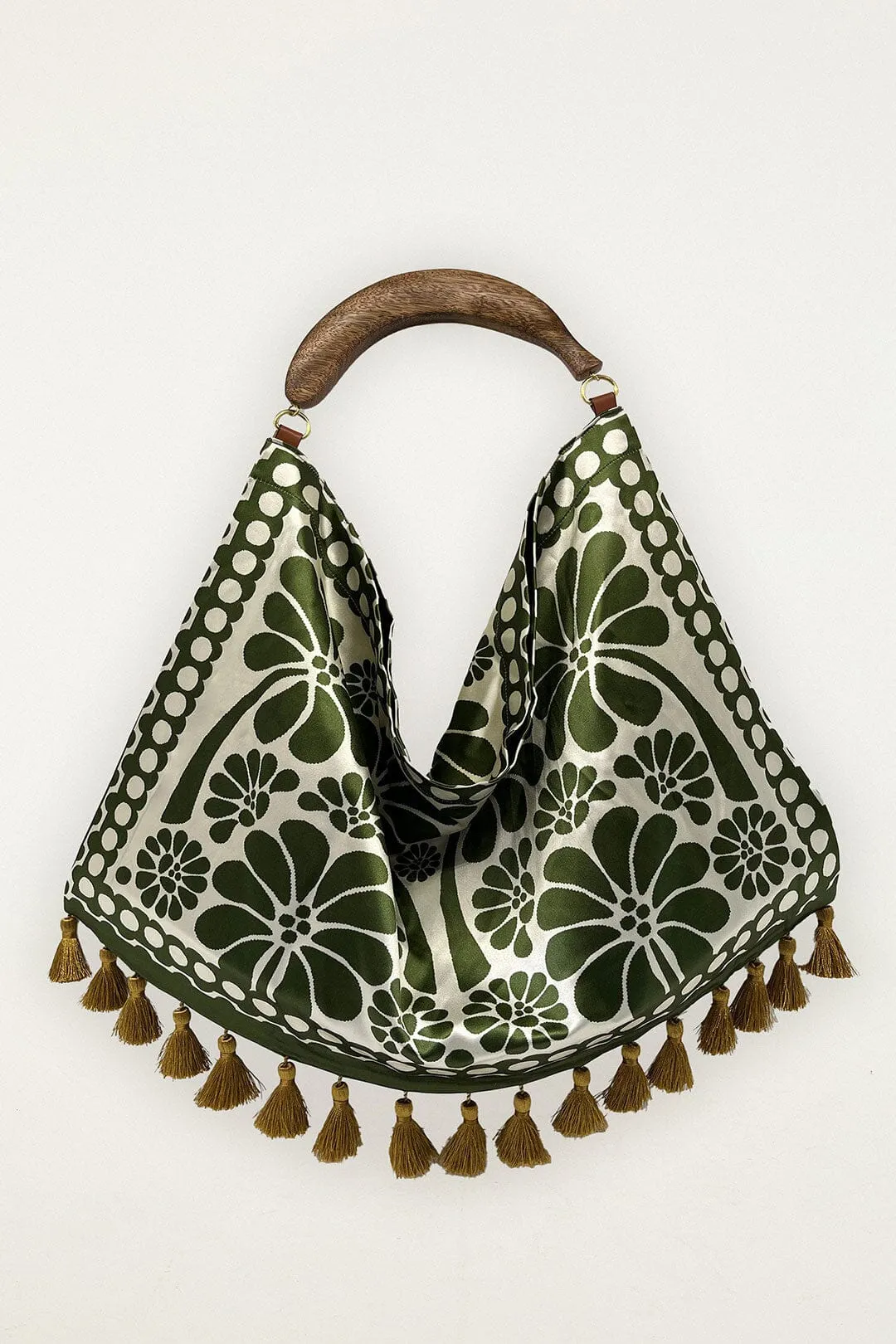 Green Jacquard Tassels Tote Bag sold by FARM Rio product image thumbnail 2