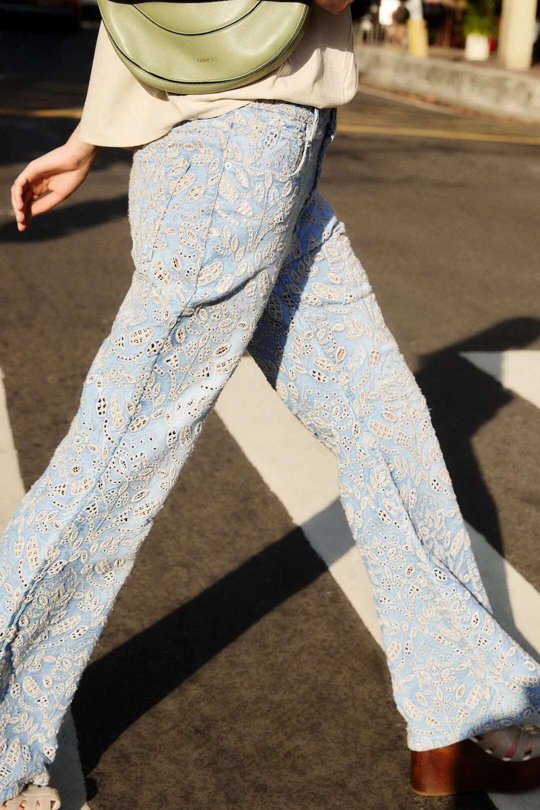 Denim Eyelet Pockets Flare Pants sold by FARM Rio product image thumbnail 2