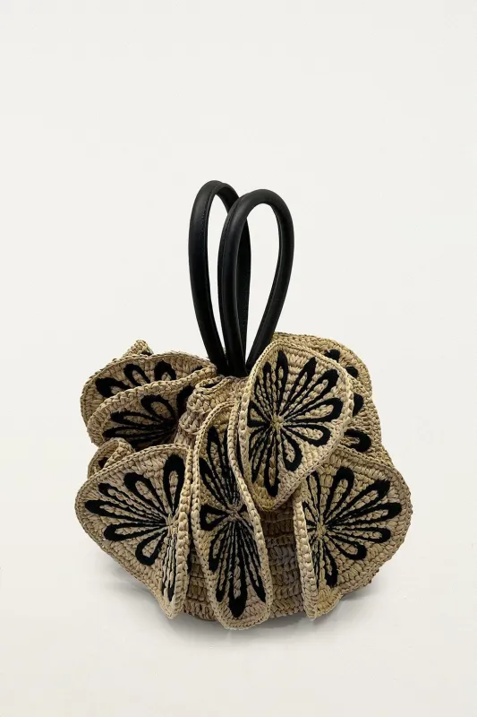 Bicolor Raffia Flower Bag sold by FARM Rio