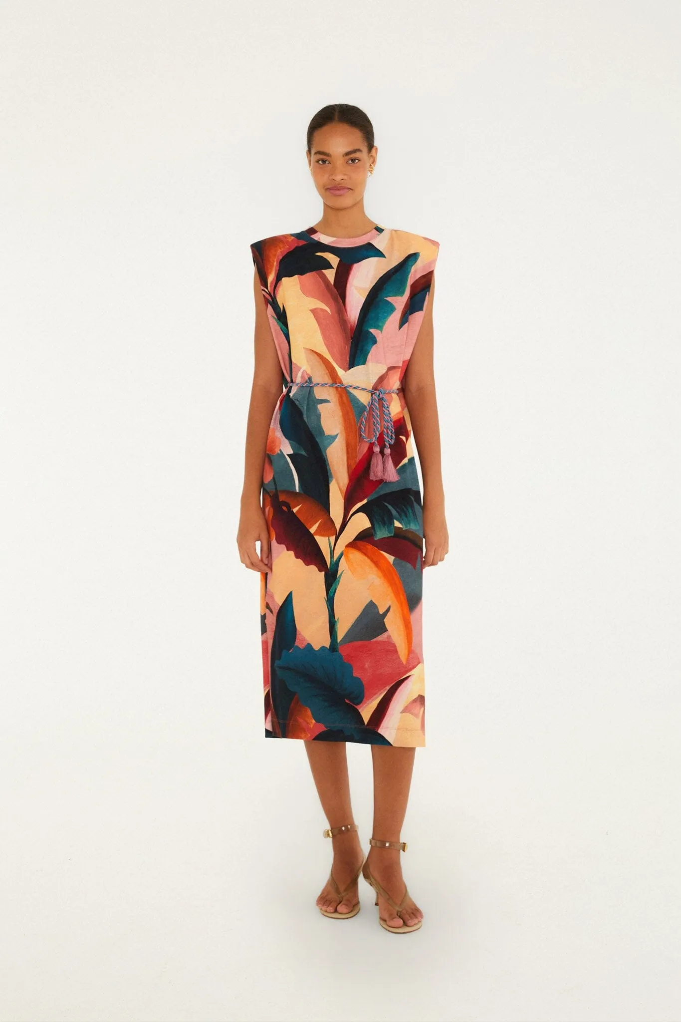 Multicolor Atlantic Rainforest Organic Cotton T-Shirt Midi Dress sold by FARM Rio