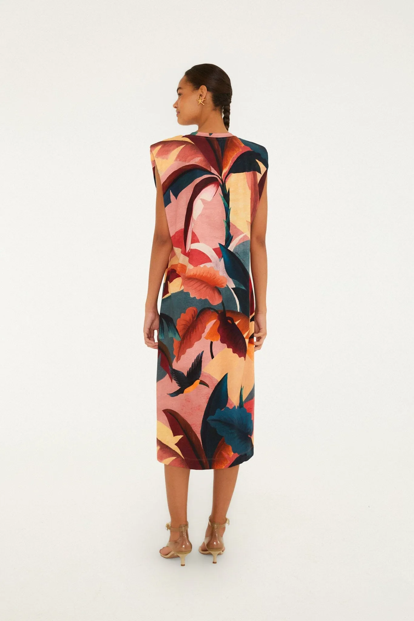 Multicolor Atlantic Rainforest Organic Cotton T-Shirt Midi Dress sold by FARM Rio product image thumbnail 3